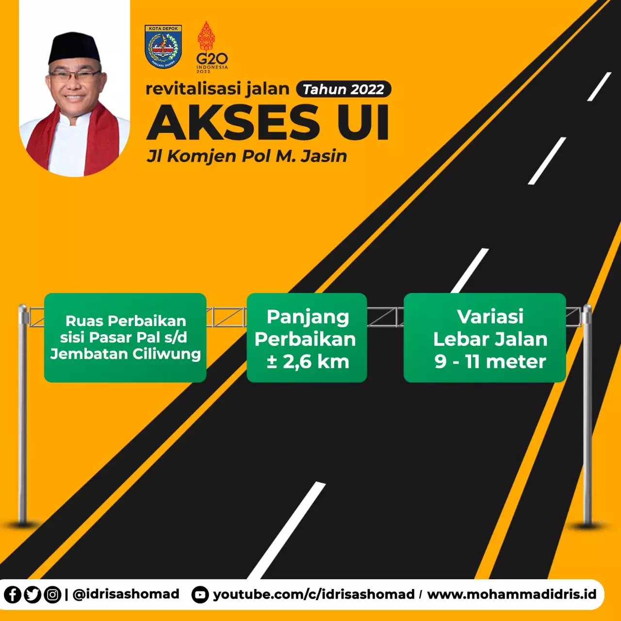 Wali Kota Depok Instruksikan Perbaikan Elevasi Jalan Akses UI Kelapa Dua Depok