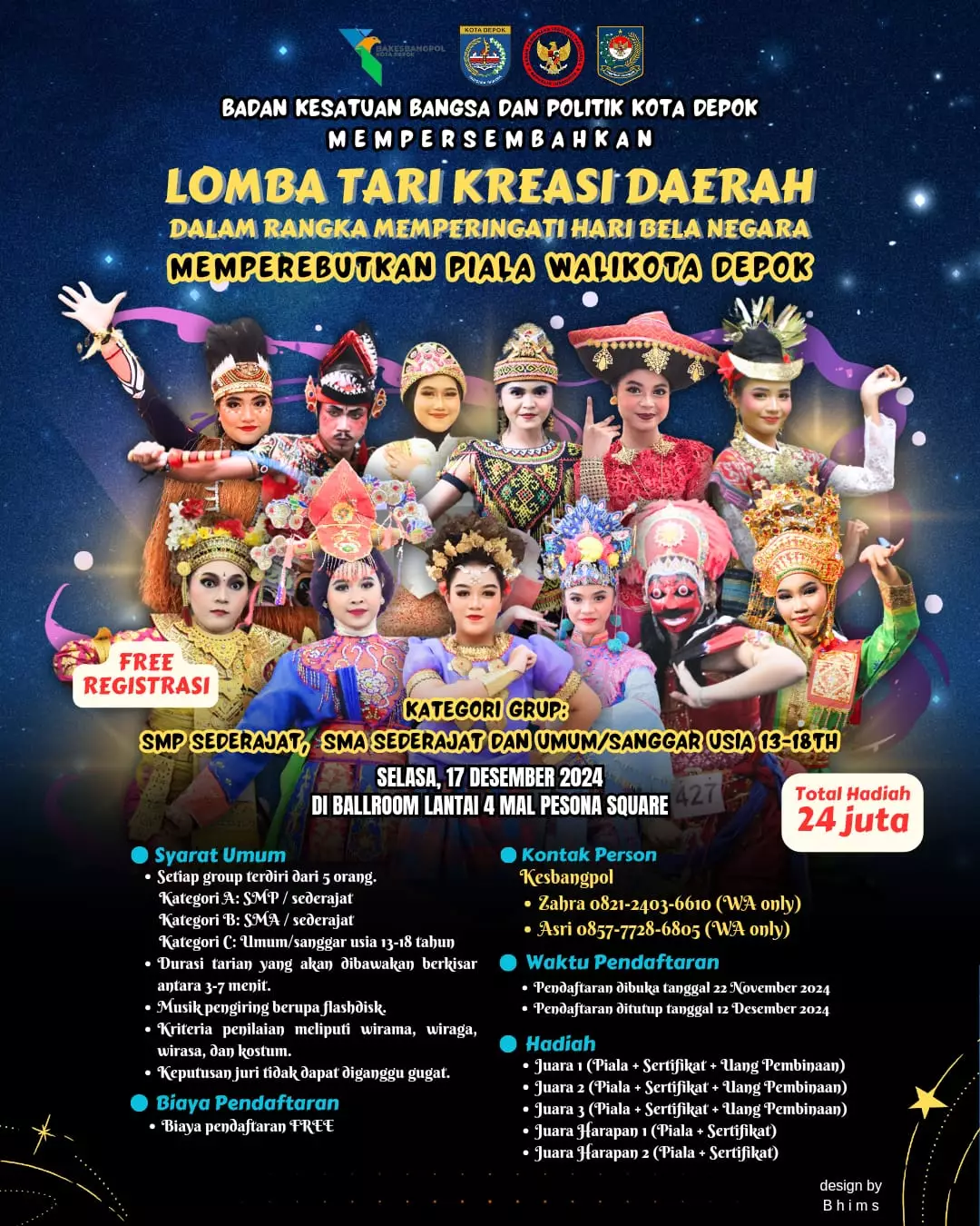 Bakesbangpol Depok Gelar Lomba Tari Kreasi Daerah, Hadiah Puluhan Juta Menanti