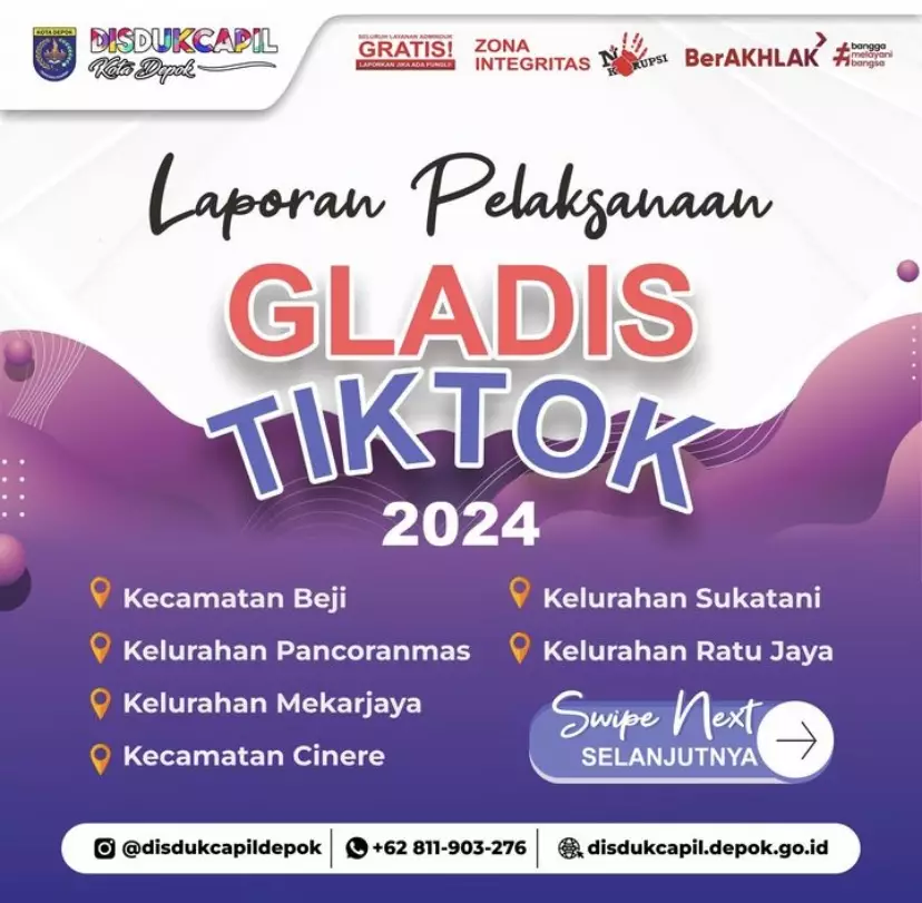 Gladis Tiktok Berlanjut di Lima Kecamatan, Catat Tanggalnya!