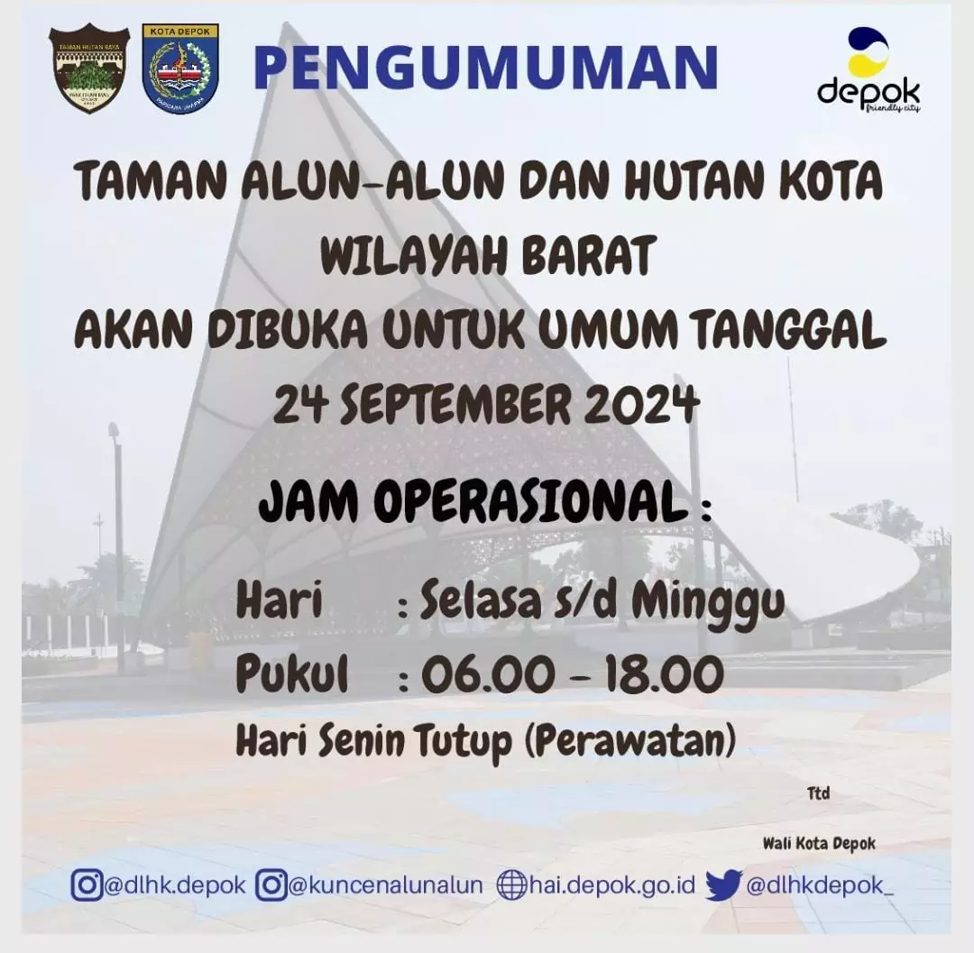 Taman Albar Dibuka 24 September 2024