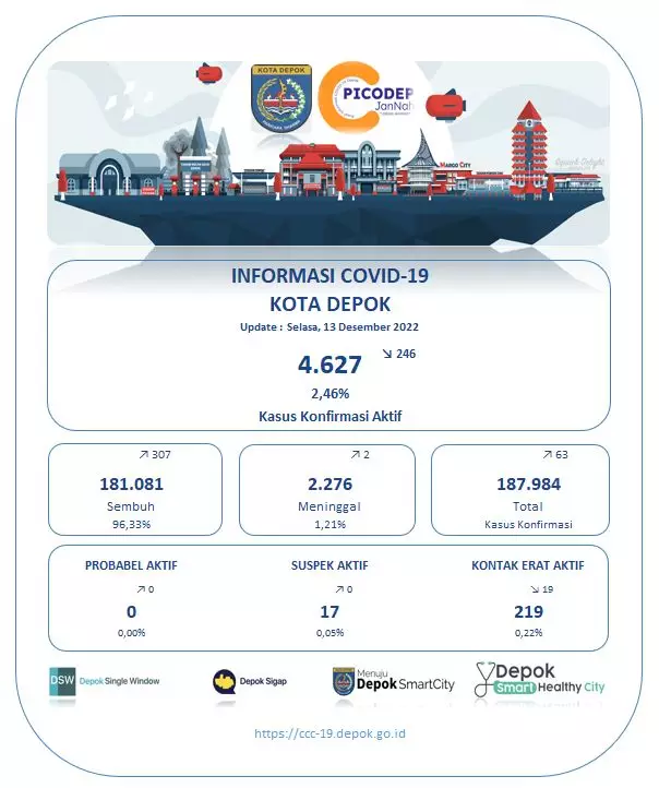 Update Covid-19 di Depok per 13 Desember: Pasien Sembuh Bertambah 307 Orang