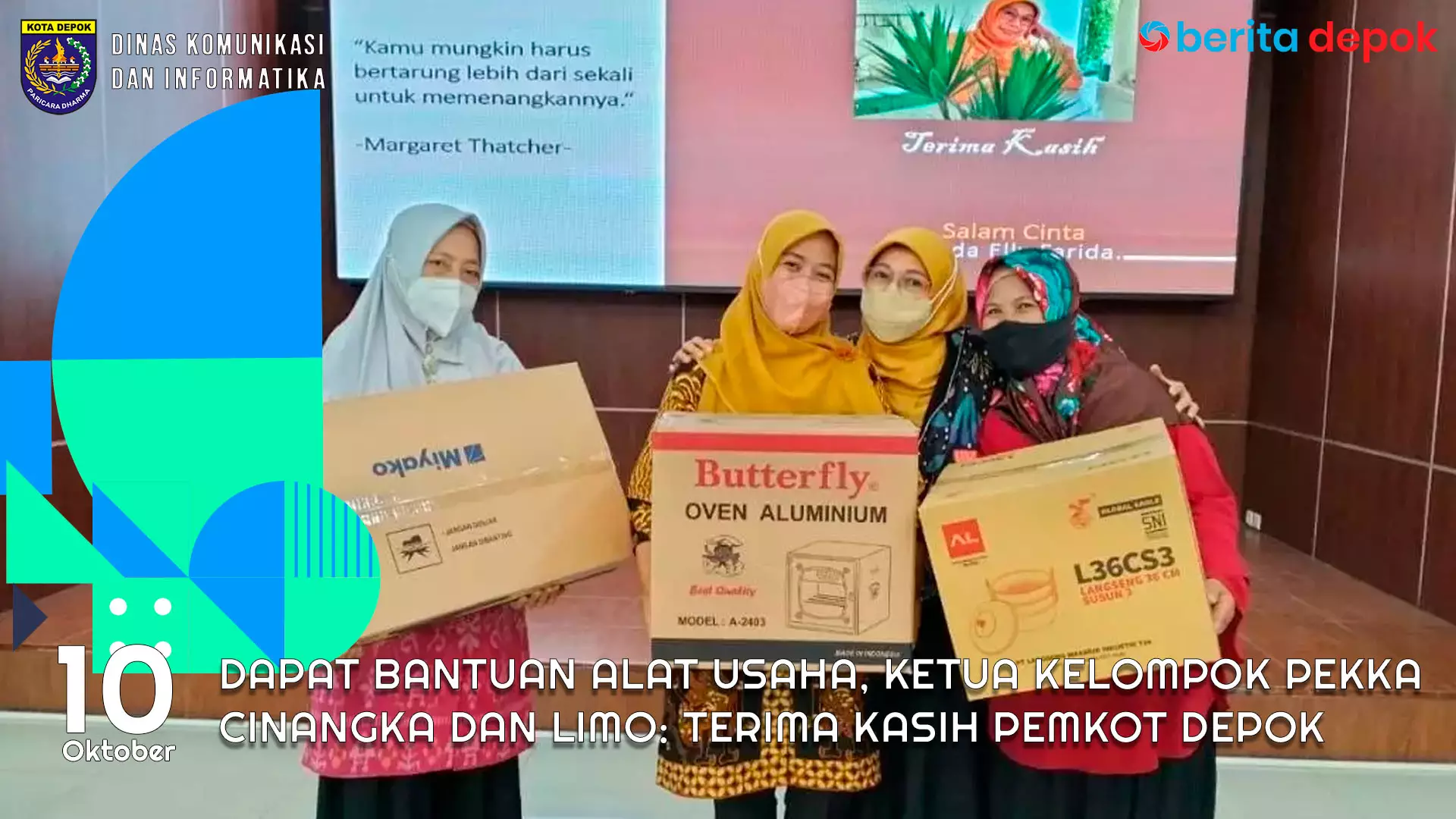 Dapat Bantuan Alat Usaha, Ketua Kelompok PEKKA Cinangka dan Limo: Terima Kasih Pemkot Depok