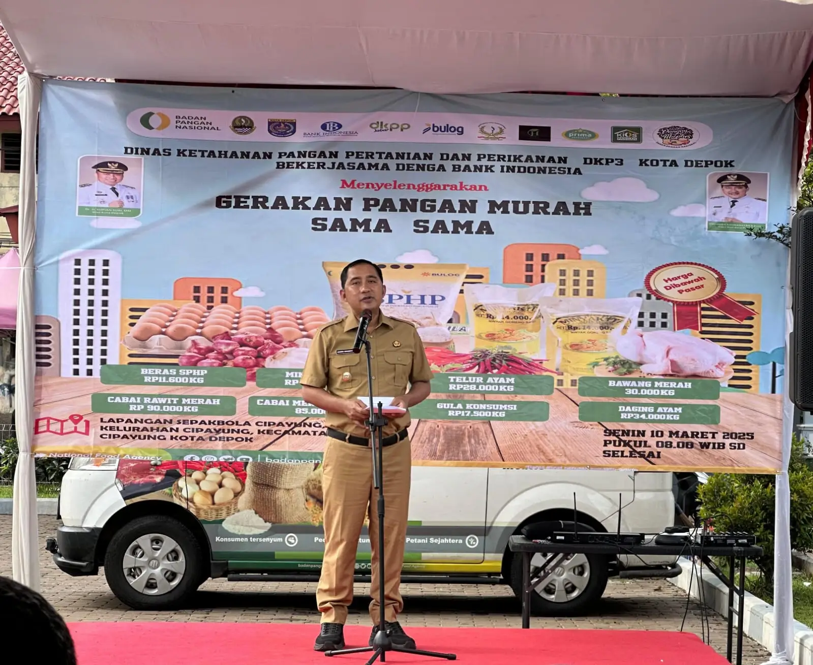 Stabilkan Harga, Wawalkot Depok Resmikan Gerakan Pangan Murah di Cipayung