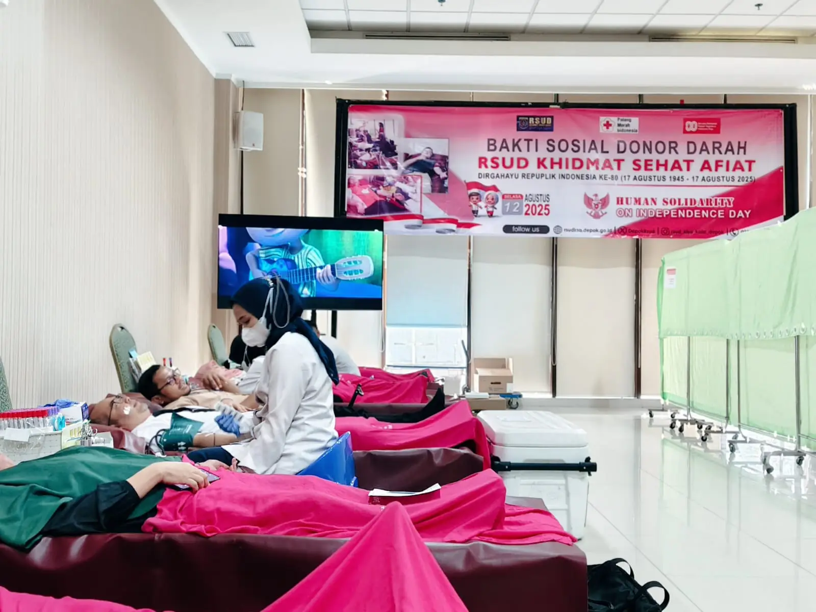 Sambut HUT ke-80 RI, RSUD KiSA Depok Gelar Donor Darah Rutin