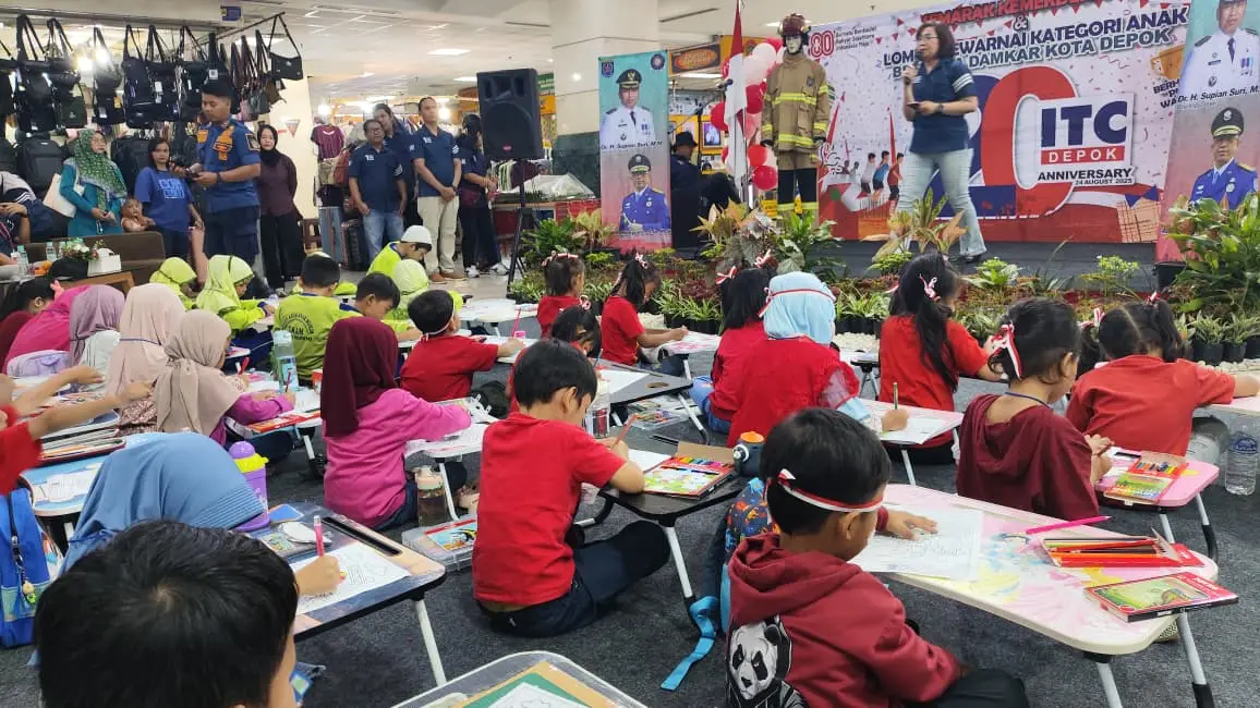 82 Anak PAUD dan TK Ikuti Lomba Mewarnai “Damkar Pahlawanku” di ITC Depok