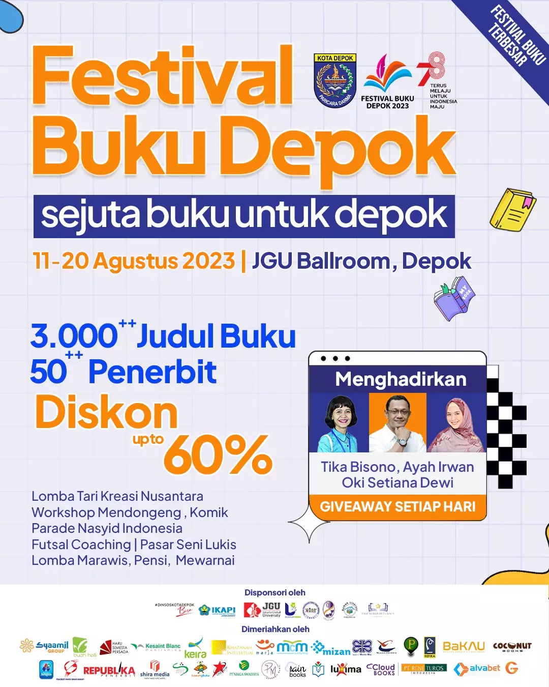 Ramaikan, Besok Festival Buku Depok Akan Digelar