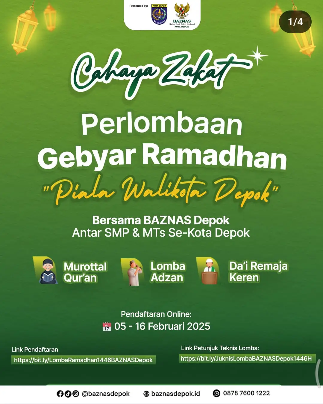 Isi Ramadan, Baznas Depok Gelar Lomba untuk Siswa SMP