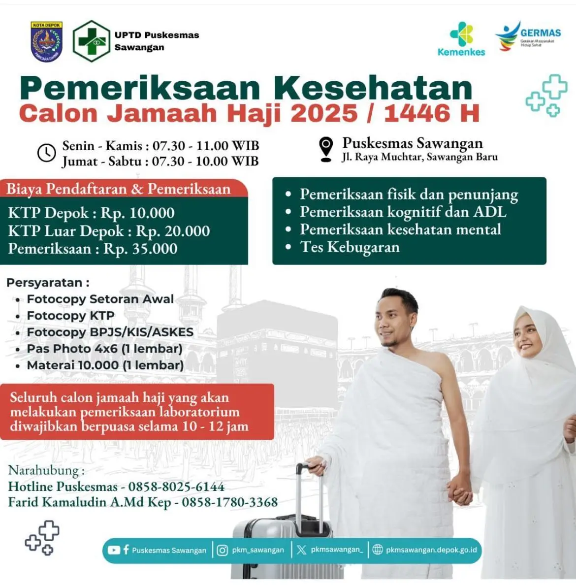 Puskesmas Sawangan Buka Layanan MCU Calon Jemaah Haji