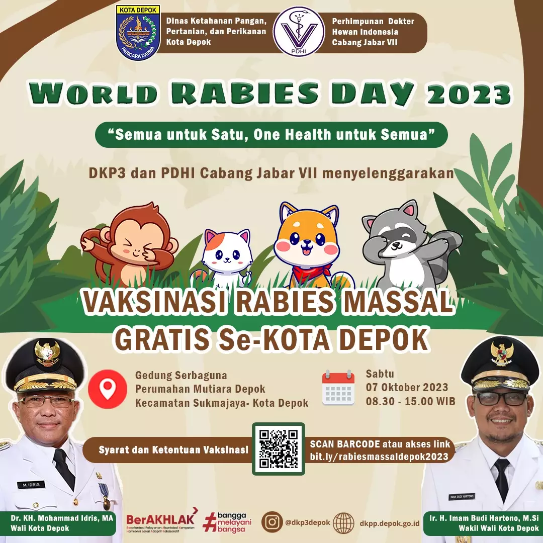 Peringati World Rabies Day 2023, DKP3 Depok Buka Layanan Vaksin Rabies Gratis