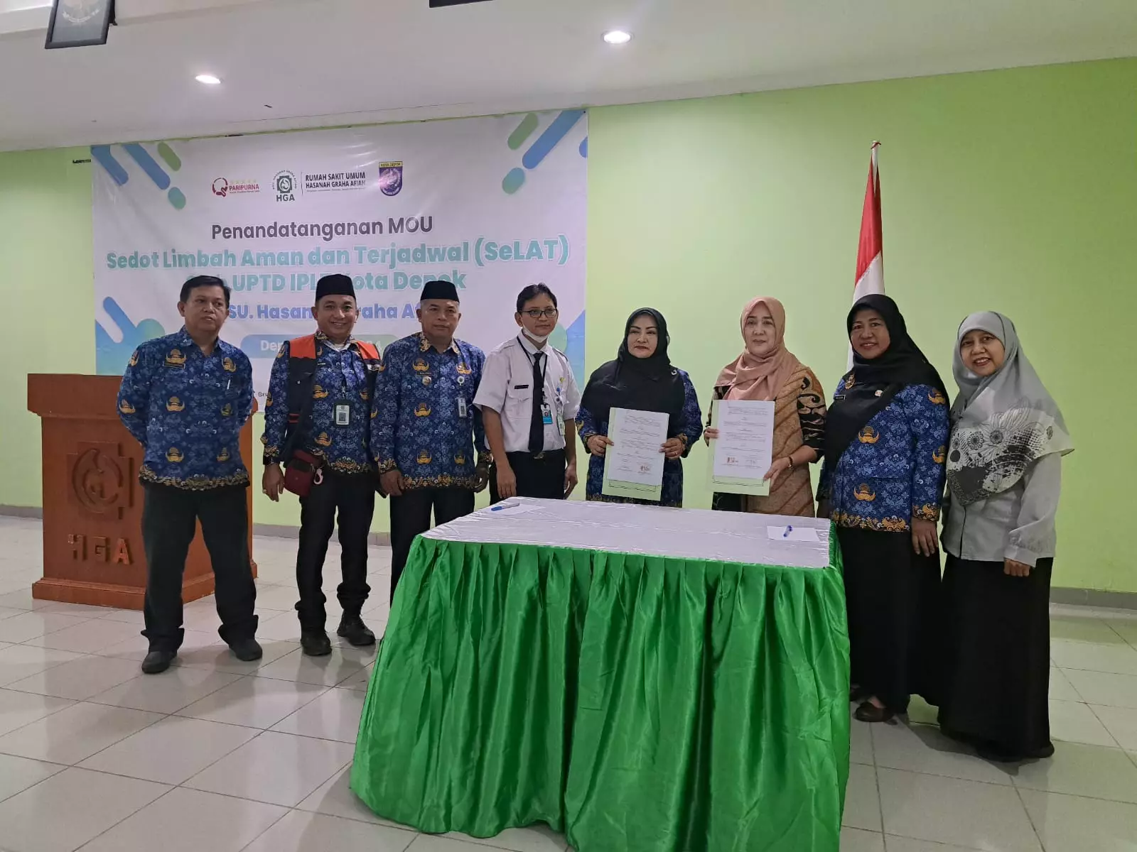 UPTD IPLT-RS HGA Teken MoU Pengelolaan Air Limbah Tinja dan Domestik