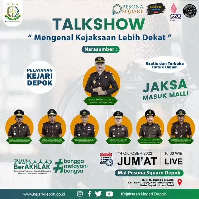 Lewat Program Jaksa Masuk Mal, Kejari Depok Bakal Sapa Pengunjung Mal Pesona Square