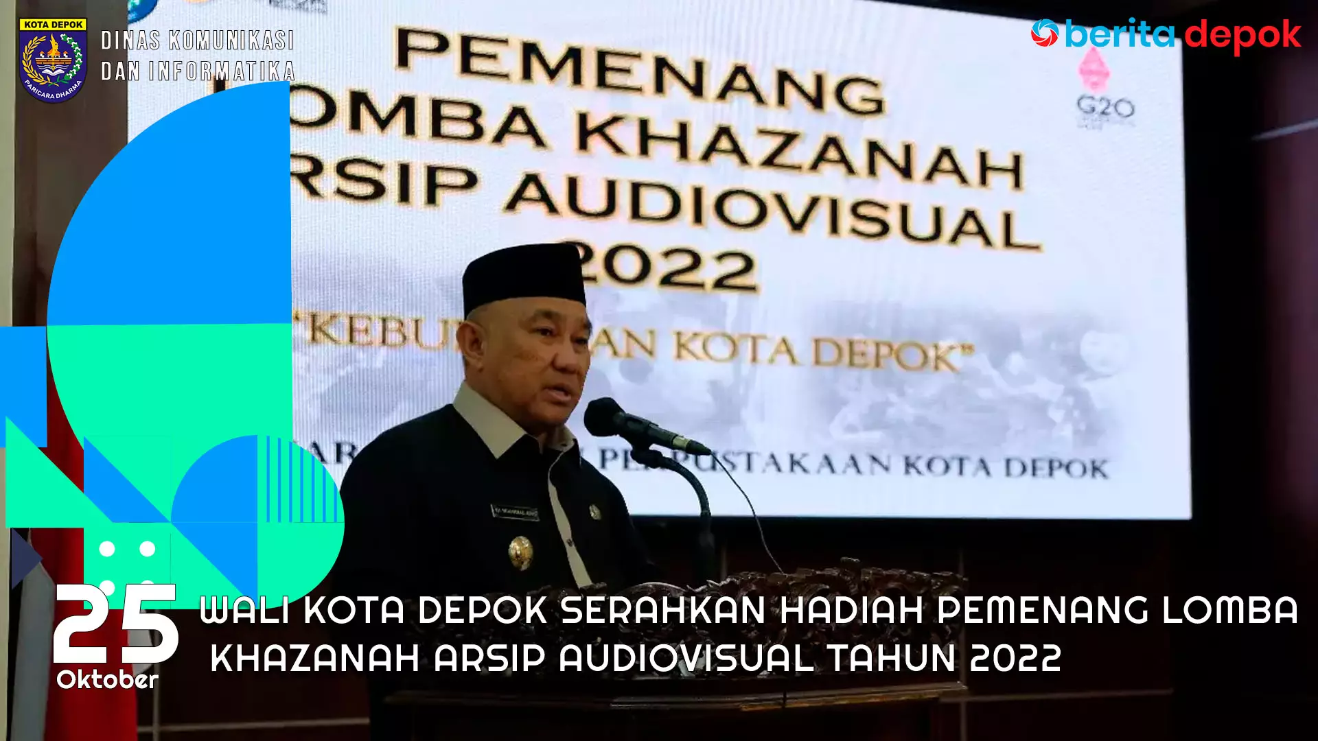 Video: Wali Kota Depok Serahkan Hadiah Pemenang Lomba Khazanah Arsip Audiovisual Tahun 2022