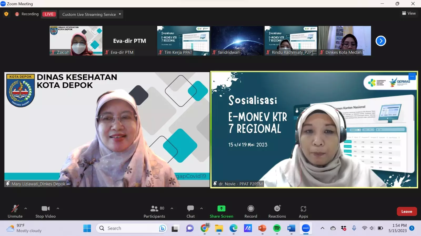 Kadinkes Depok Jadi Narasumber Sosialisasi Nasional Dashboard KTR