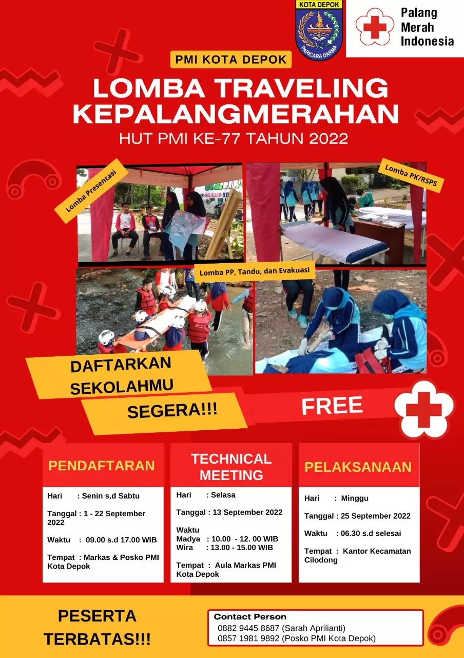 Asah Kreativitas dan Kekompakan Pelajar, PMI Depok Adakan Lomba Traveling Kepalangmerahan