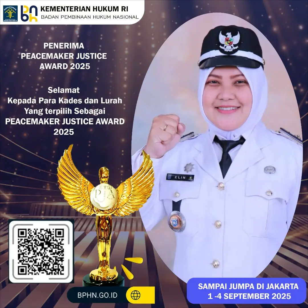 Lurah Depok Jaya Terima Peacemaker Justice Award 2025 dari Kemenkumham