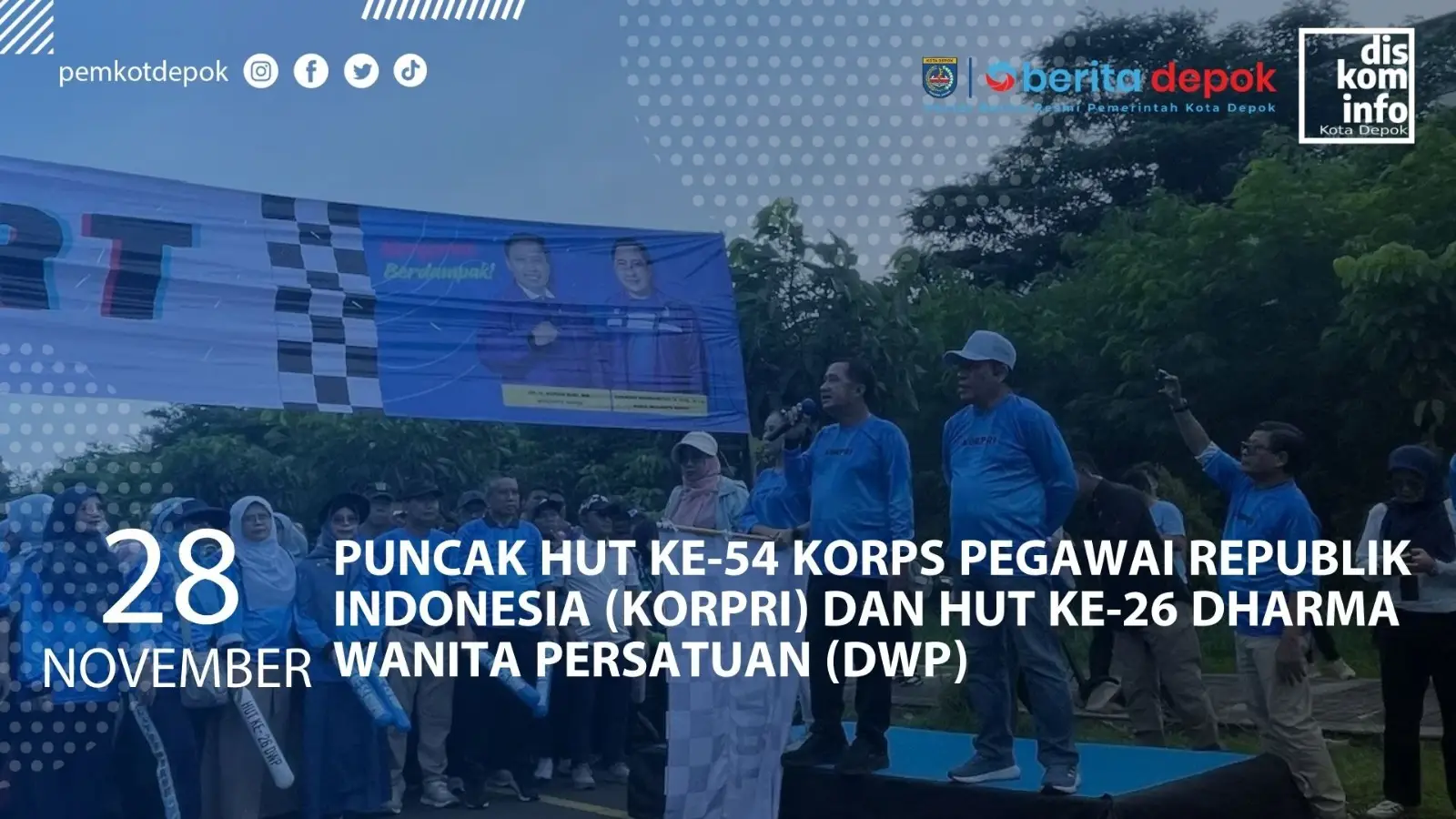 PUNCAK ACARA HUT KORPRI DAN DWP, GERAK JALAN DAN SENAM BERSAMA