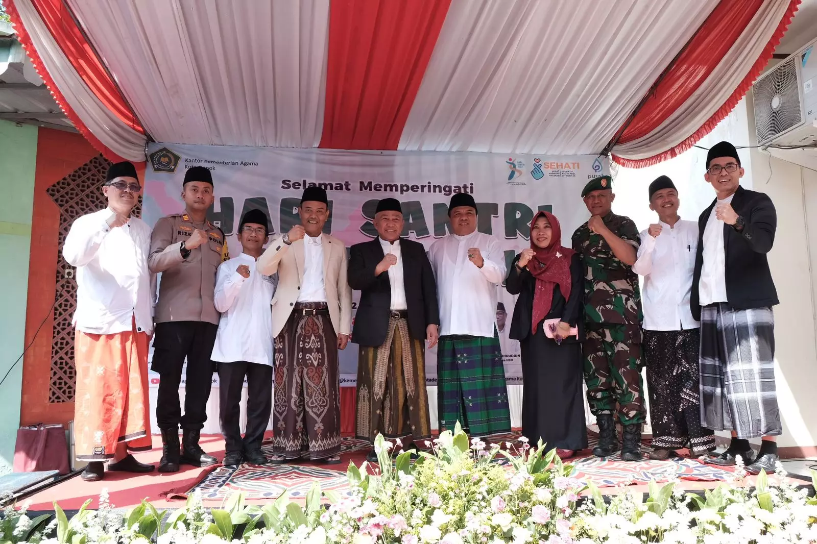 Apel Peringatan Hari Santri Nasional Tingkat Kota Depok2024, Kiai Idris Bacakan Sambutan Menag RI