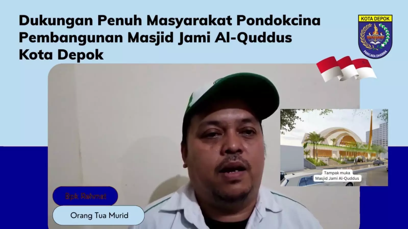 Warga Pondok Cina Dukung Pembangunan Masjid Jami Al Quddus