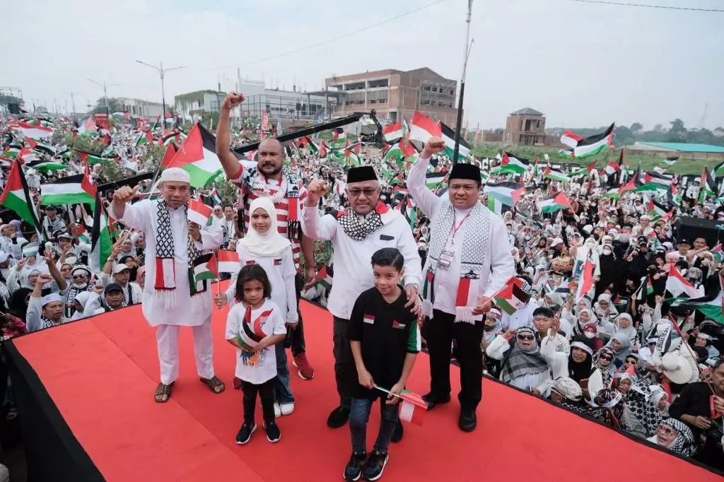 Aksi Damai Depok Bersama Palestina, Kiai Idris: Tidak Ada Alasan Indonesia Tak Bela Palestina