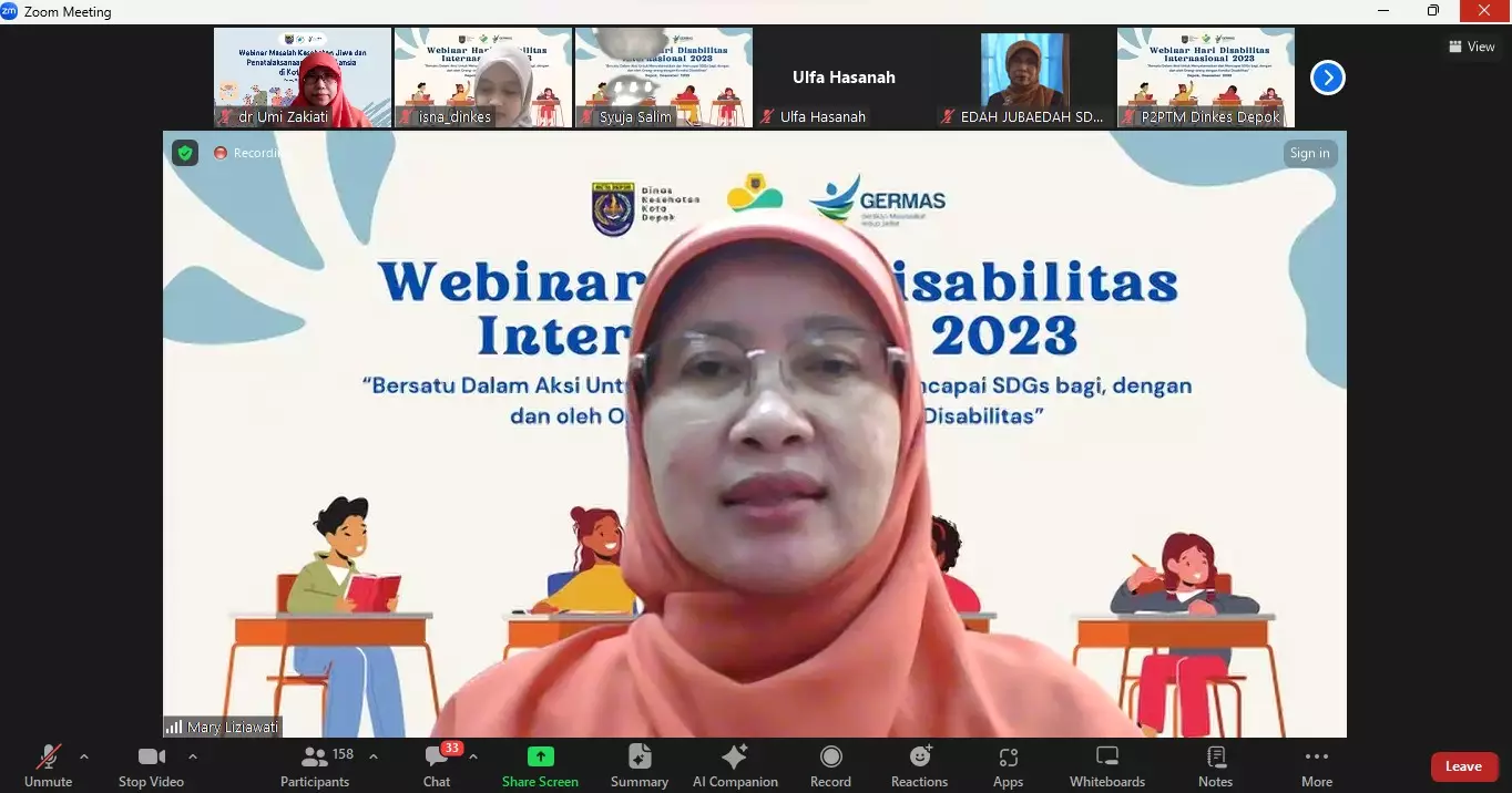 Peringati Hari Disabilitas 2023, Dinkes Depok Adakan Webinar
