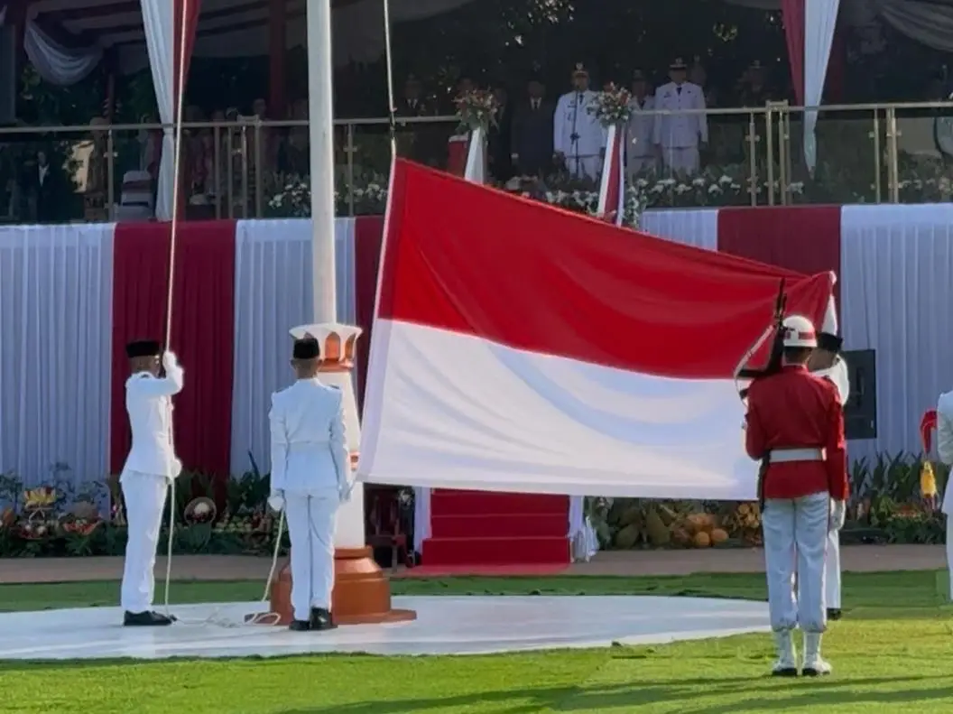 Semarak HUT ke-80 RI, Paskibraka Depok Tegap Kibarkan Sang Saka Merah Putih