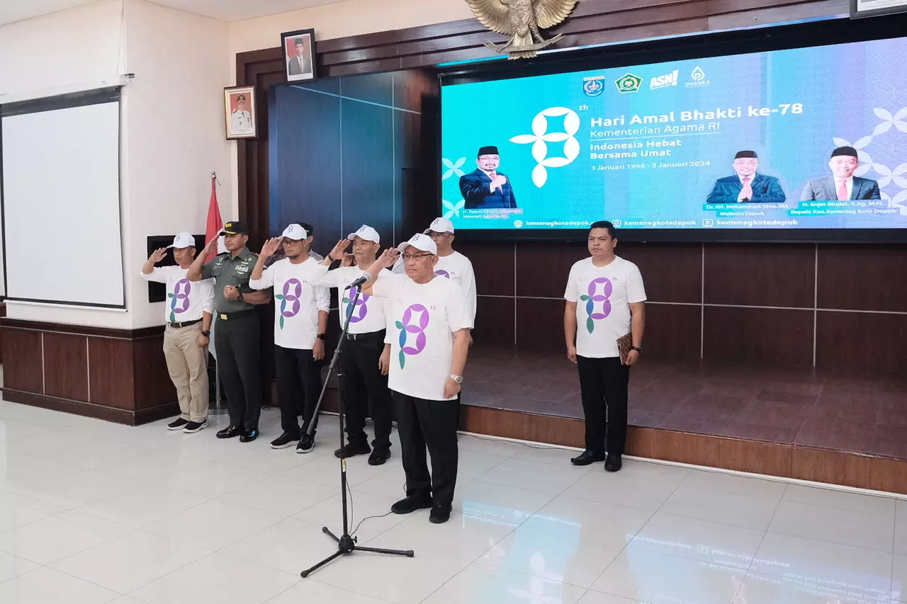 Kiai Idris Jadi Pembina Apel Hari Amal Bakti Kemenag ke-78 Tingkat Kota Depok