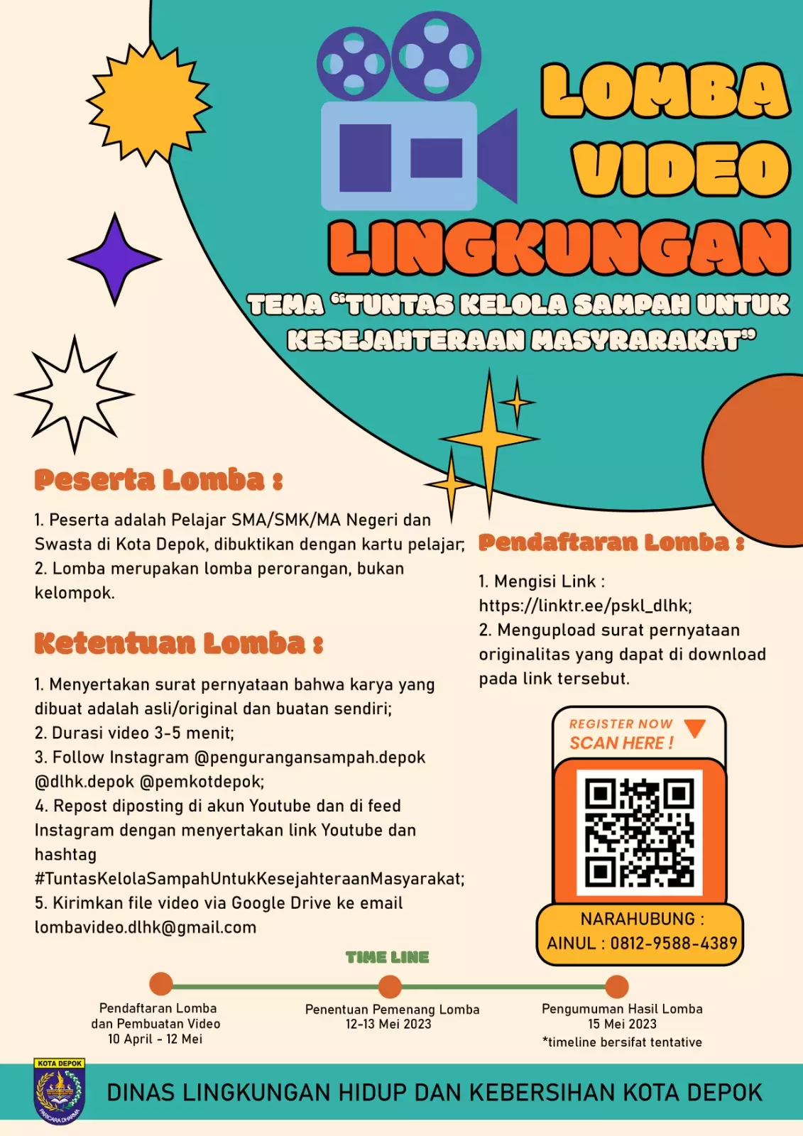 DLHK Gelar Lomba Video Lingkungan, Pendaftaran Dibuka hingga 12 Mei 2023