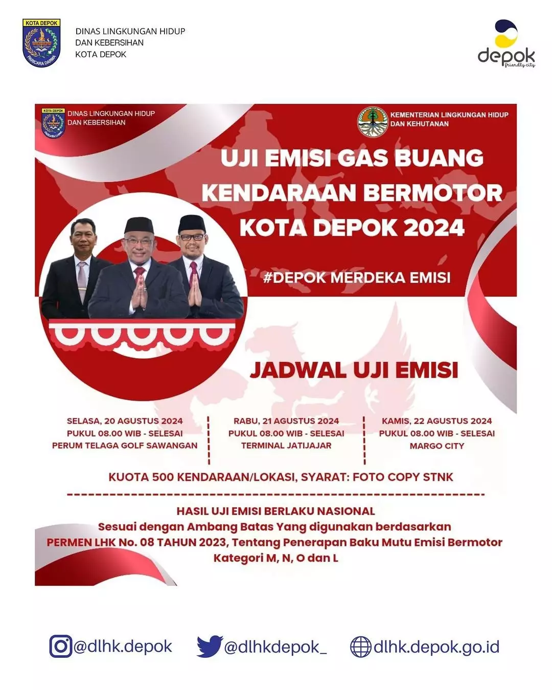 Depok Merdeka Emisi, DLHK Targetkan Uji 1.500 Kendaraan dalam Tiga Hari