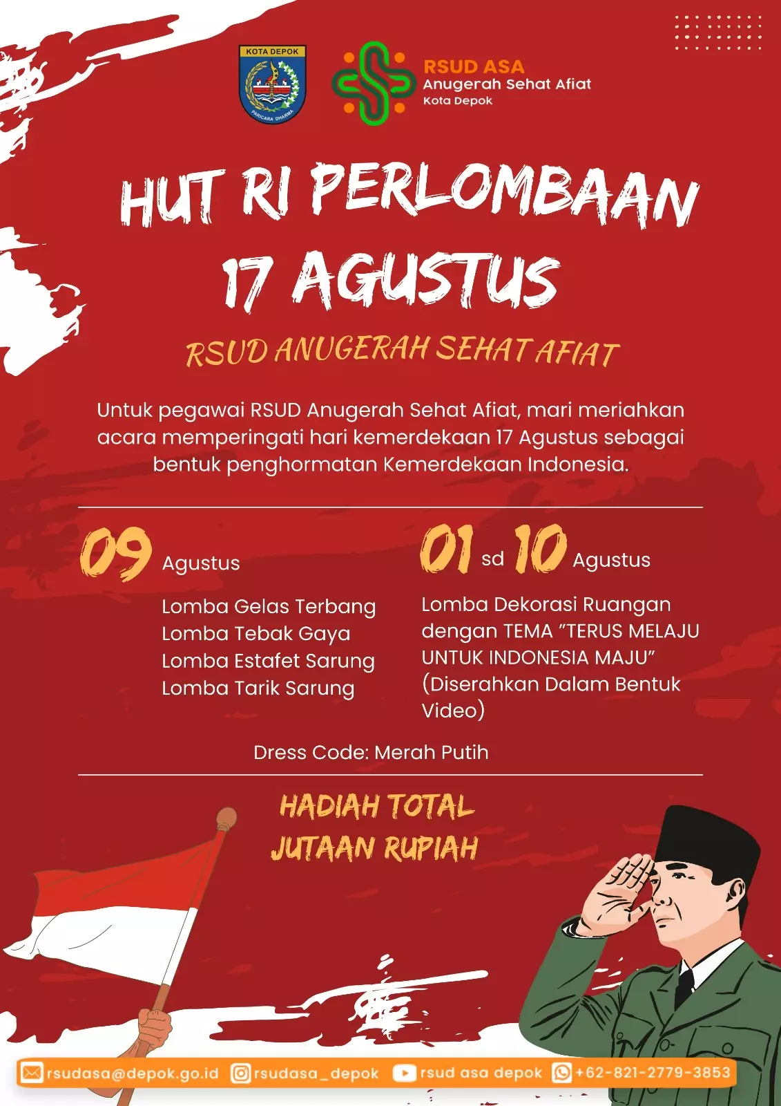 Jalin Silaturahmi, RSUD ASA Depok Meriahkan HUT RI dengan Berbagai Lomba