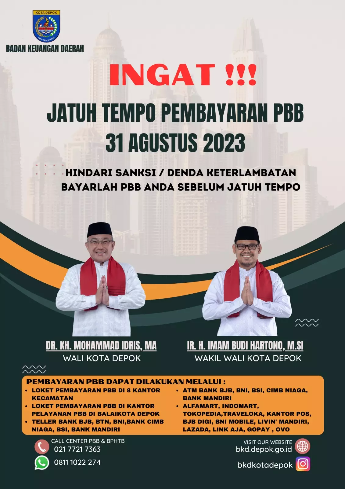 Segera Berakhir, WP di Depok Diingatkan Bayar PBB Sebelum Jatuh Tempo