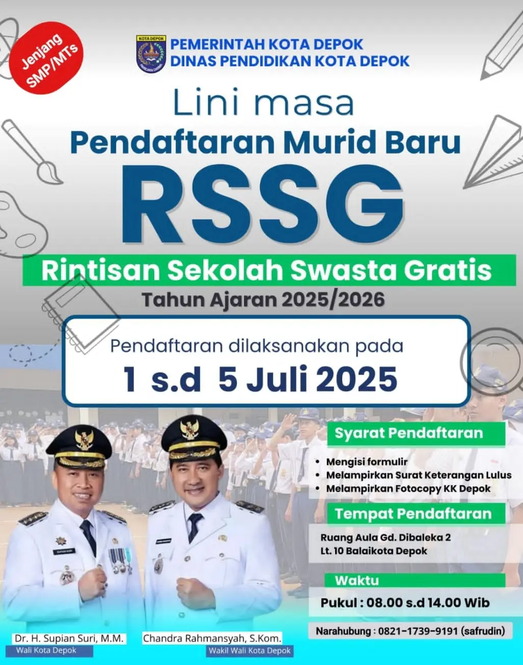 Rintisan Sekolah Swasta Gratis di Depok Dibuka 1 Juli, Cek Syaratnya