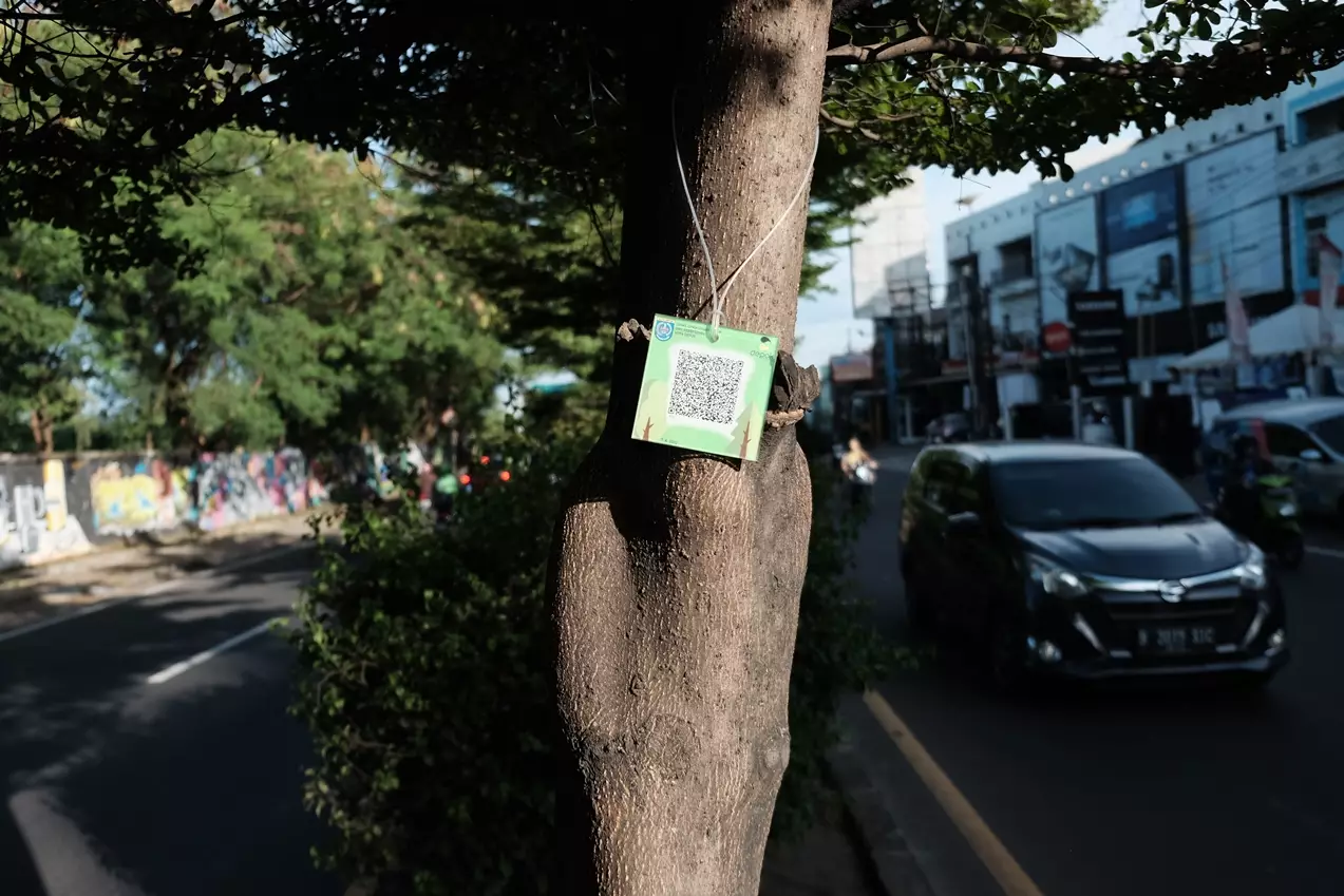 Ribuan Pohon di Ruas Jalan Margonda-Juanda Dipasang Barcode Informasi