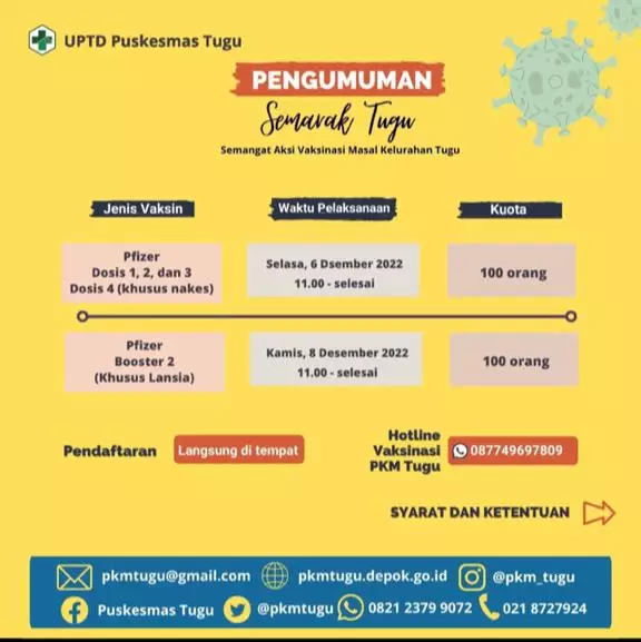 Puskesmas Tugu Mulai Vaksinasi Booster Dosis Kedua untuk Lansia, Sasar 100 Orang