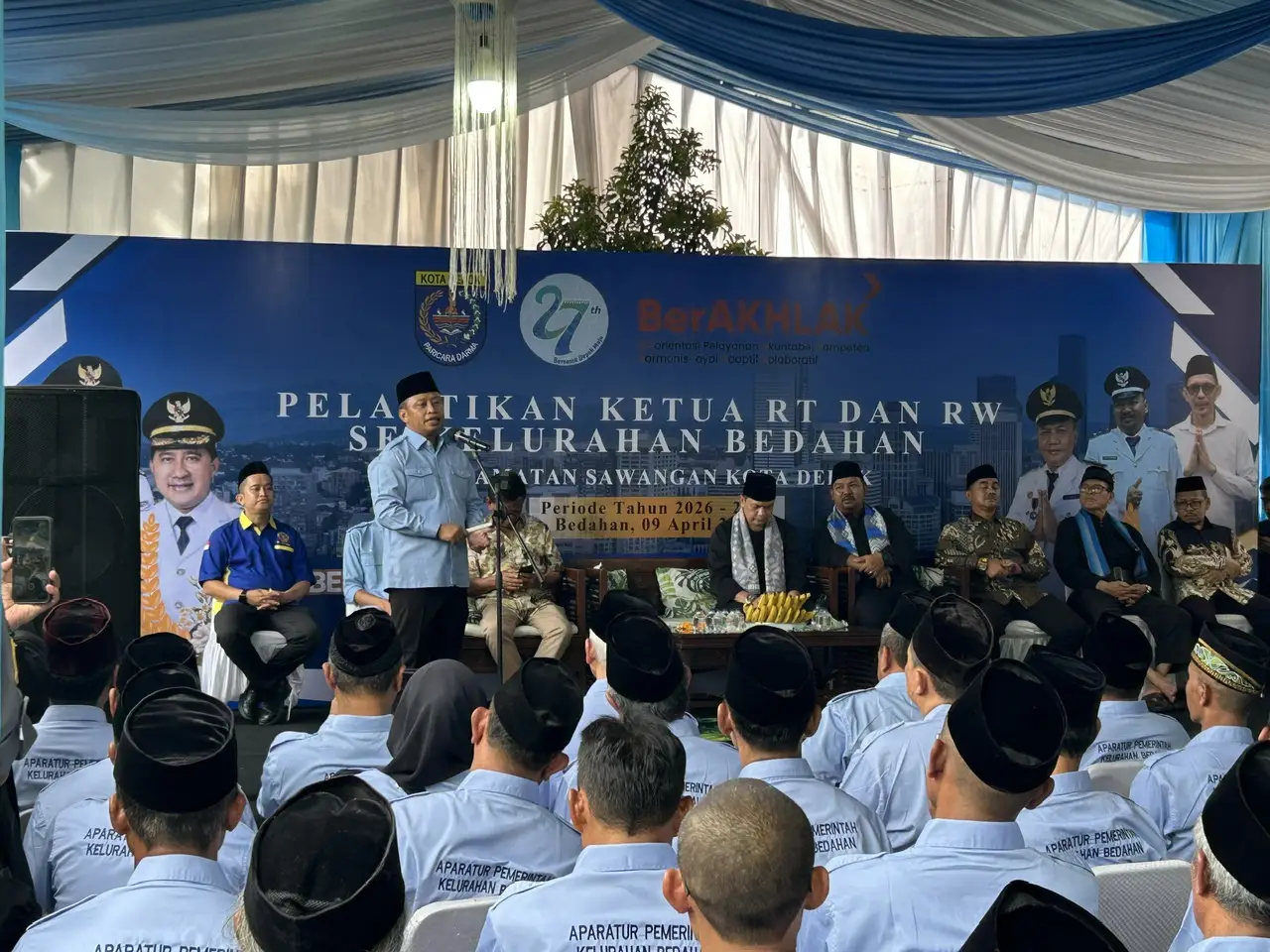 Wali Kota Depok Hadiri Pelantikan Ketua RT dan RW se-Kelurahan Bedahan