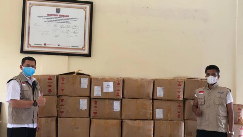 Kecamatan Tapos Terima 201.600 Masker dari Mabes TNI