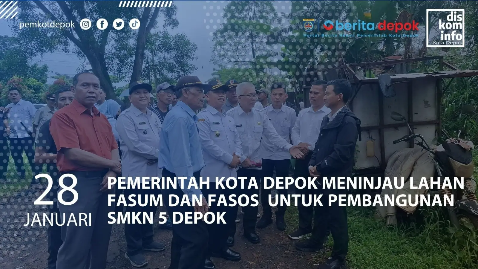 WALI KOTA DEPOK MENINJAU LANGSUNG LAHAN FASUM DAN FASOS DI MERUYUNG UNTUK SMK NEGERI 5 DEPOK