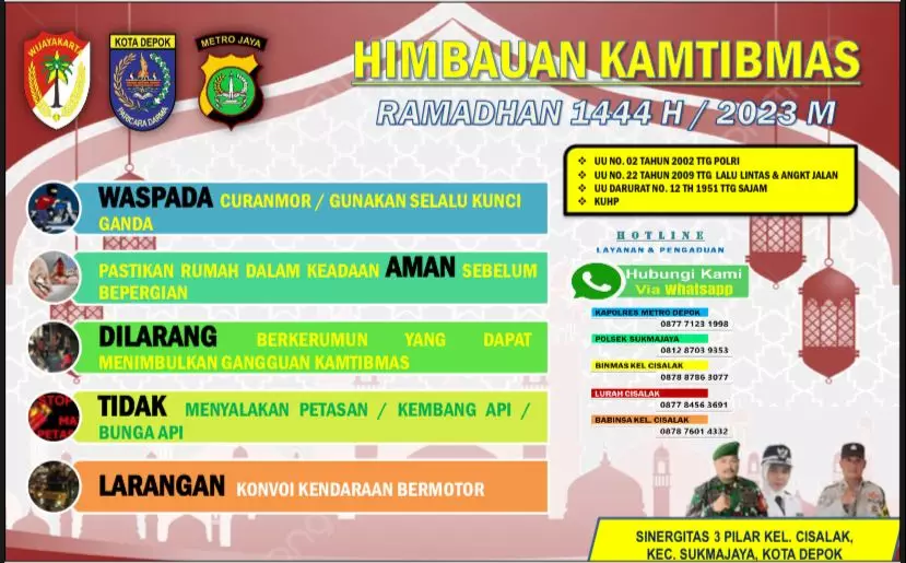 Kelurahan Cisalak Bersama Tiga Pilar Rutin Patroli Selama Ramadan