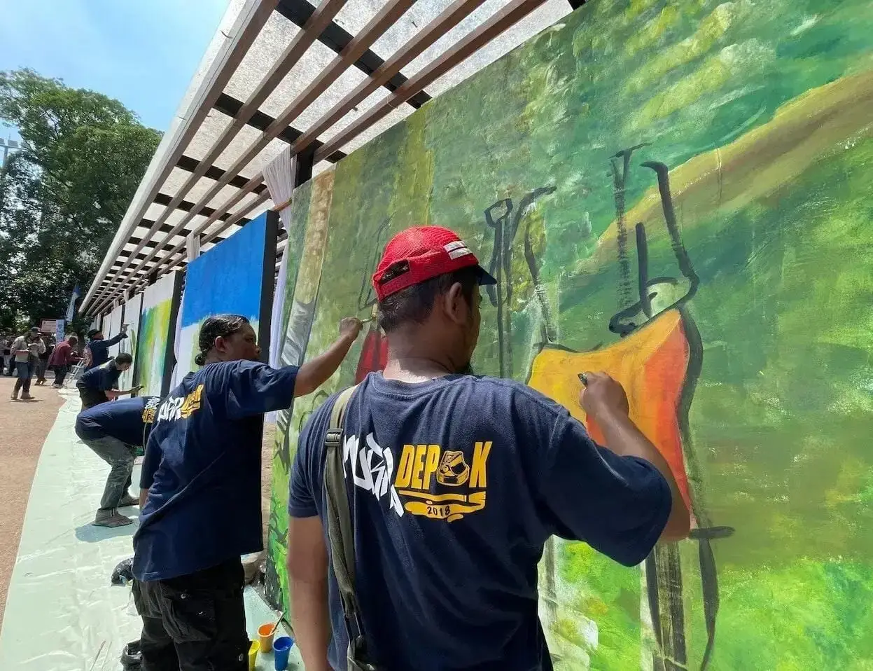 Meriahkan DLF 2025, Komunitas Mural Depok Lakukan Live Lukis