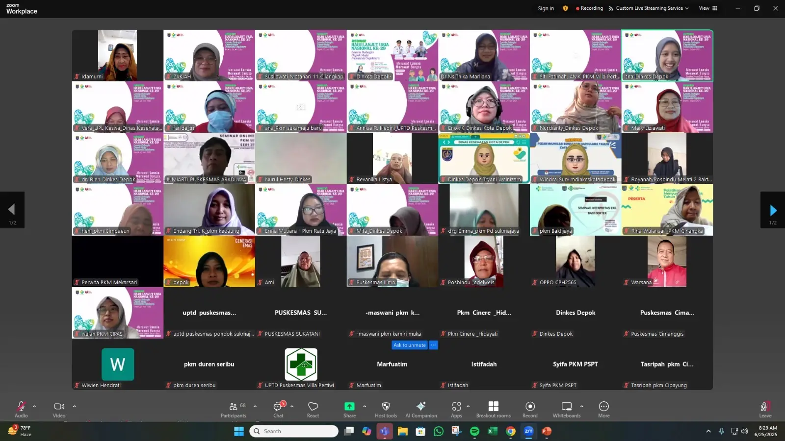 Lewat Webinar, Dinkes Komitmen Tingkatkan Kualitas Hidup Para Lansia di Kota Depok