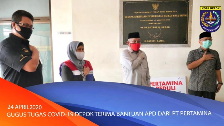 Gugus Tugas Covid-19 Depok Terima Bantuan APD dari PT. Pertamina