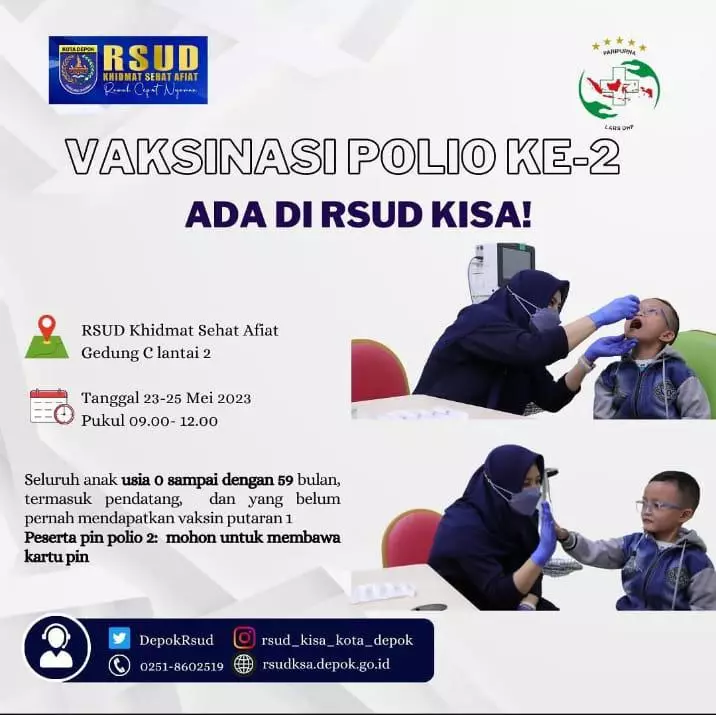 RSUD KiSA Sediakan Pos Imunisasi Polio Putara Kedua hingga 25 Mei