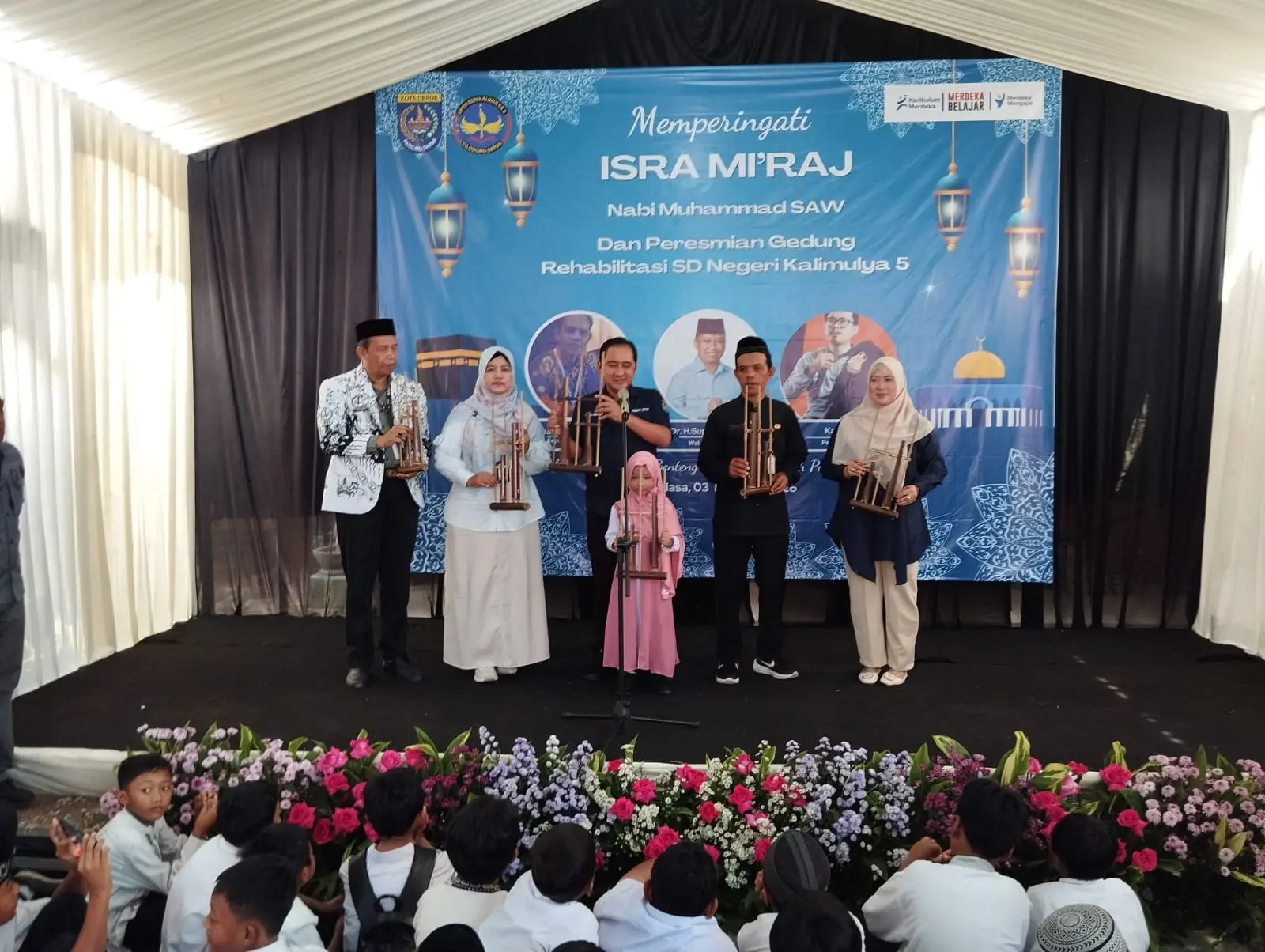 Gema Angklung Tandai Peresmian Gedung Baru SDN Kalimulya 5 Depok