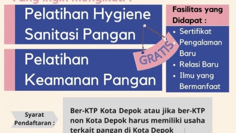 Dinkes Buka Pendaftaran Pelatihan Hygiene Sanitasi dan Keamanan Pangan