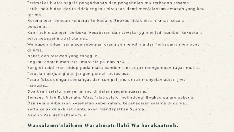 Lewat Surat Terbuka, Wali Kota Apresiasi Dedikasi Relawan dan Nakes Tanggulangi Pandemi