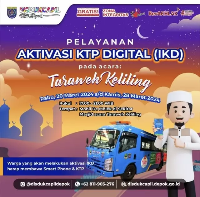 Mulai Hari Ini, Disdukcapil Depok Buka Layanan Aktivasi Identitas Kependudukan Digital Saat Tarling