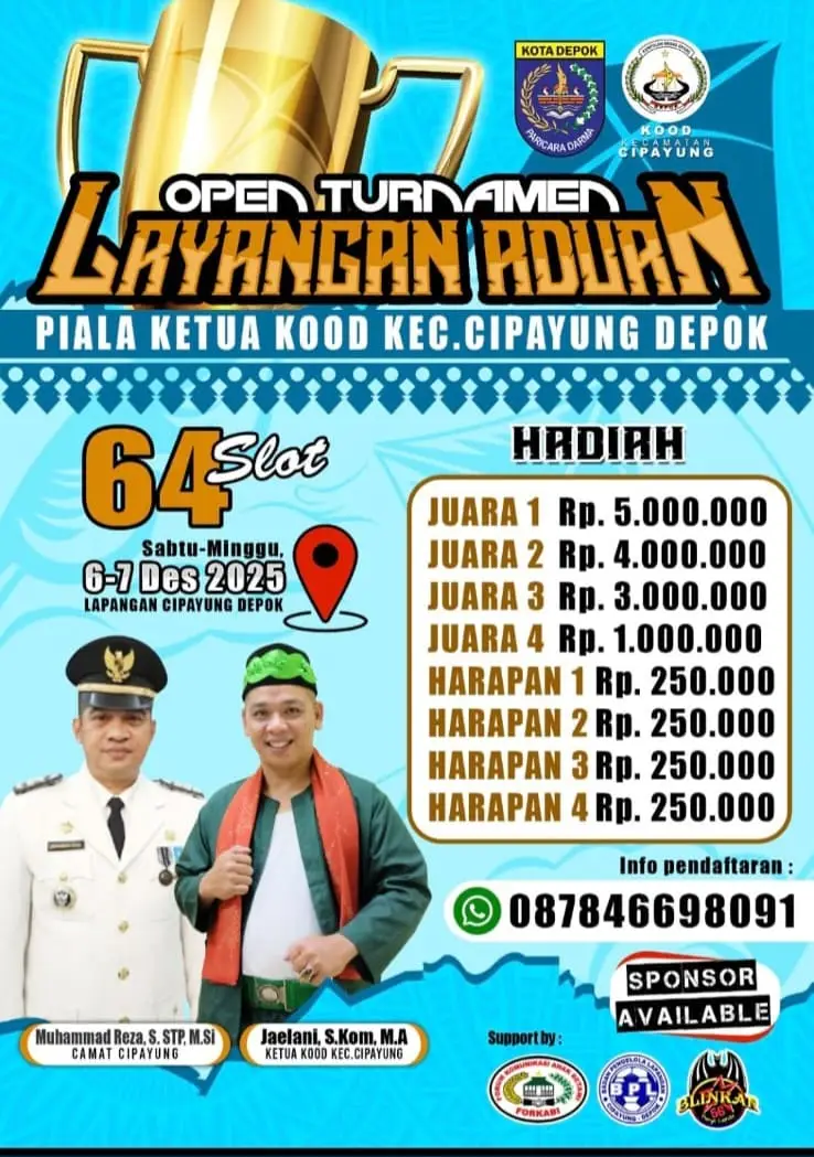 Antusiasme Tinggi, Peserta se-Jabodetabek Ramaikan Turnamen Layangan Aduan Cipayung