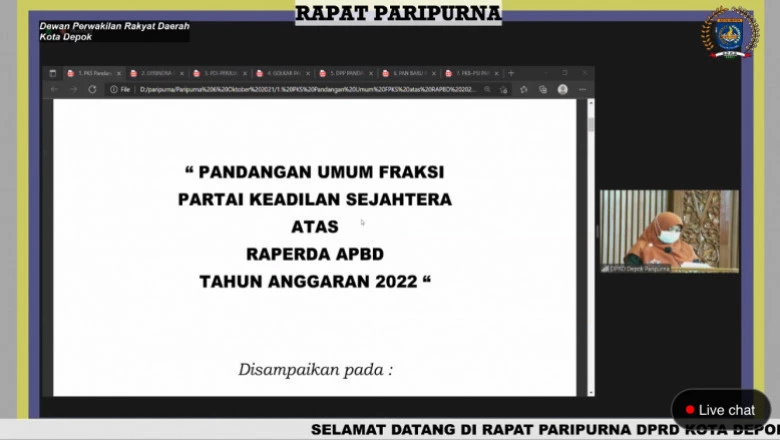 Pandangan Umum Fraksi Terhadap Raperda APBD Depok Tahun Anggaran 2022