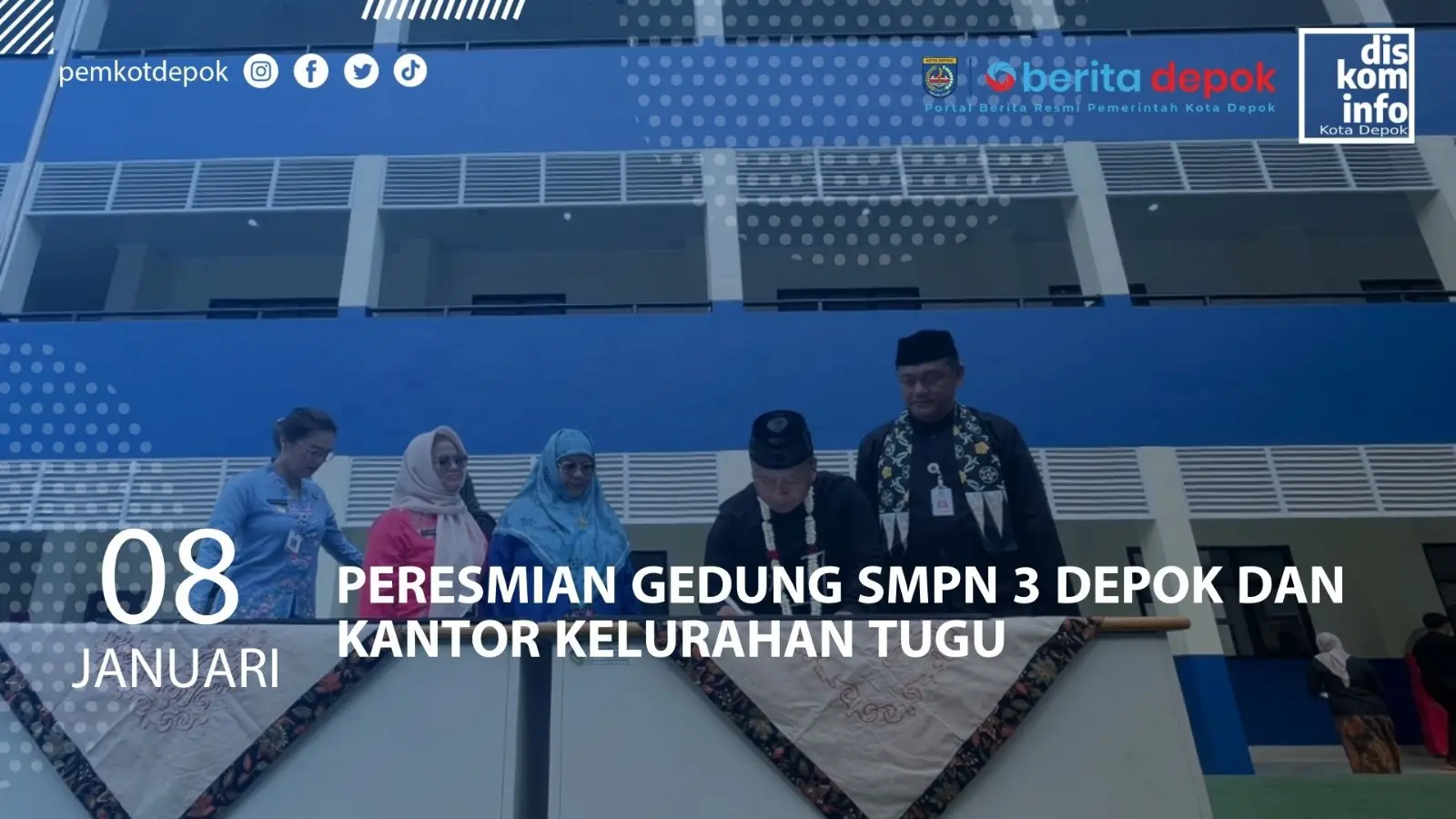Pemkot Depok Resmikan Gedung SMPN 3 Depok dan Kantor Kelurahan Tugu