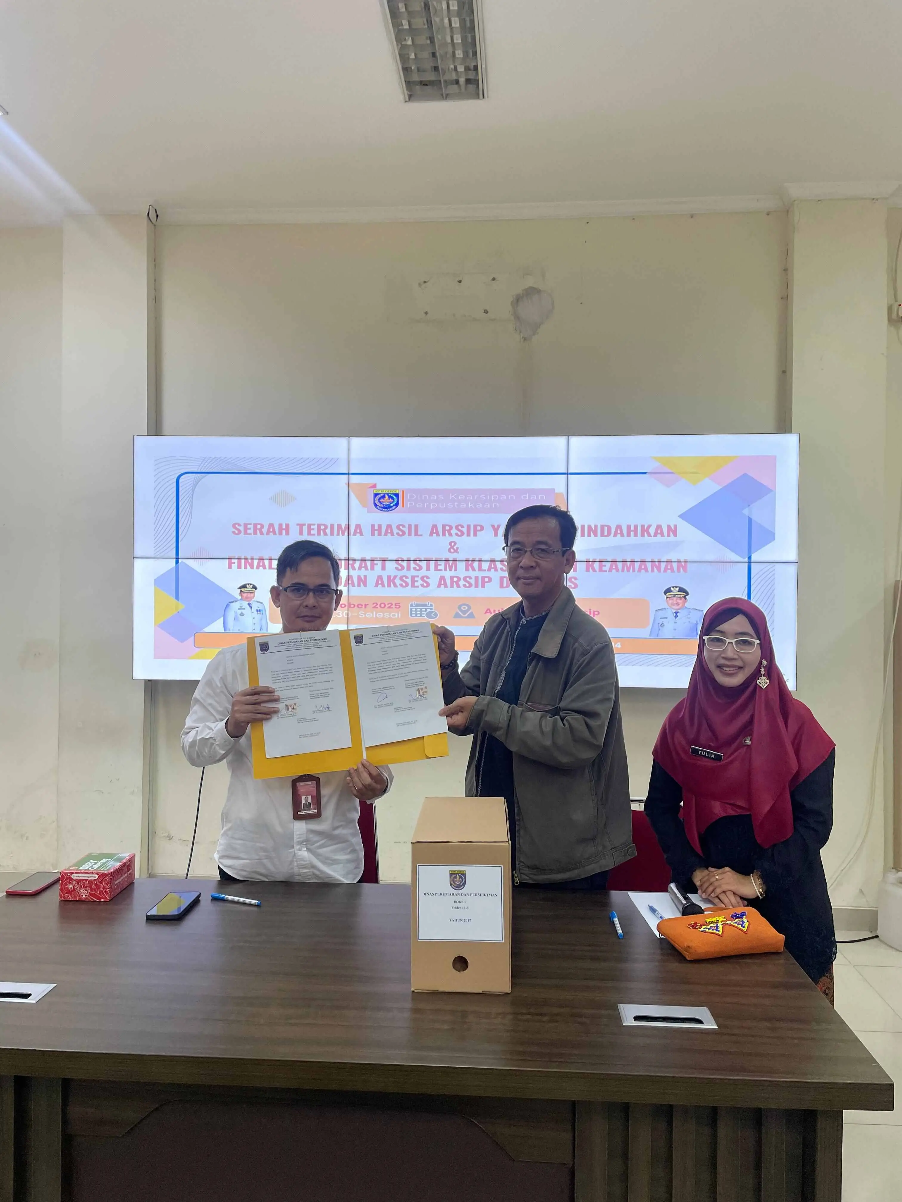 Diskarpus Depok Serah Terima Arsip dan Finalisasi Klasifikasi Keamanan