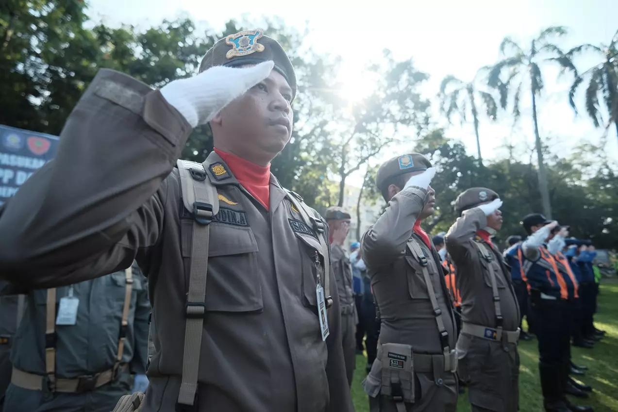Satpol PP Depok Gelar Upacara Peringatan HUT Ke-73 Satpol PP dan Ke-61 Satlinmas